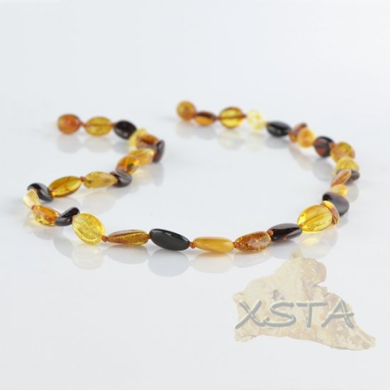 Amber multi necklace flat olive multicolour